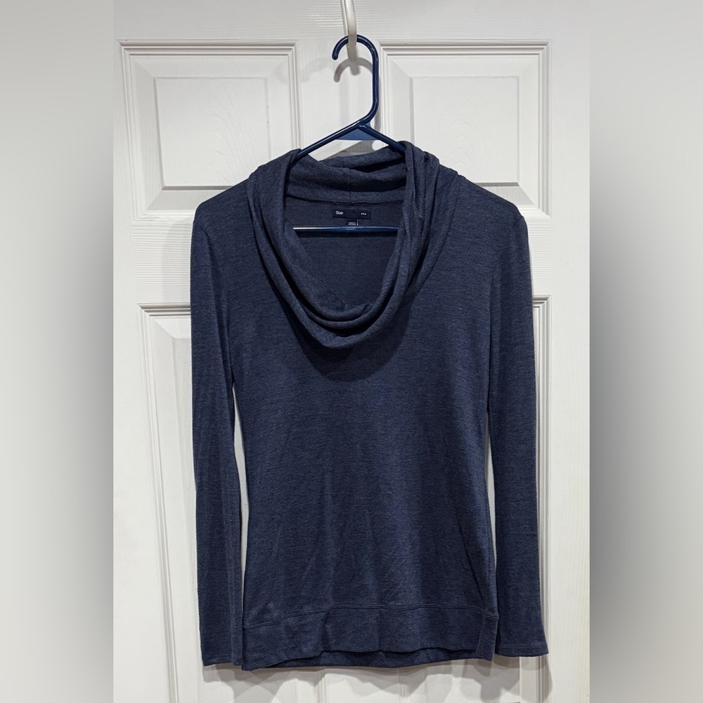 Gap Women’s Cowl-neck Top Heathered Blue XS